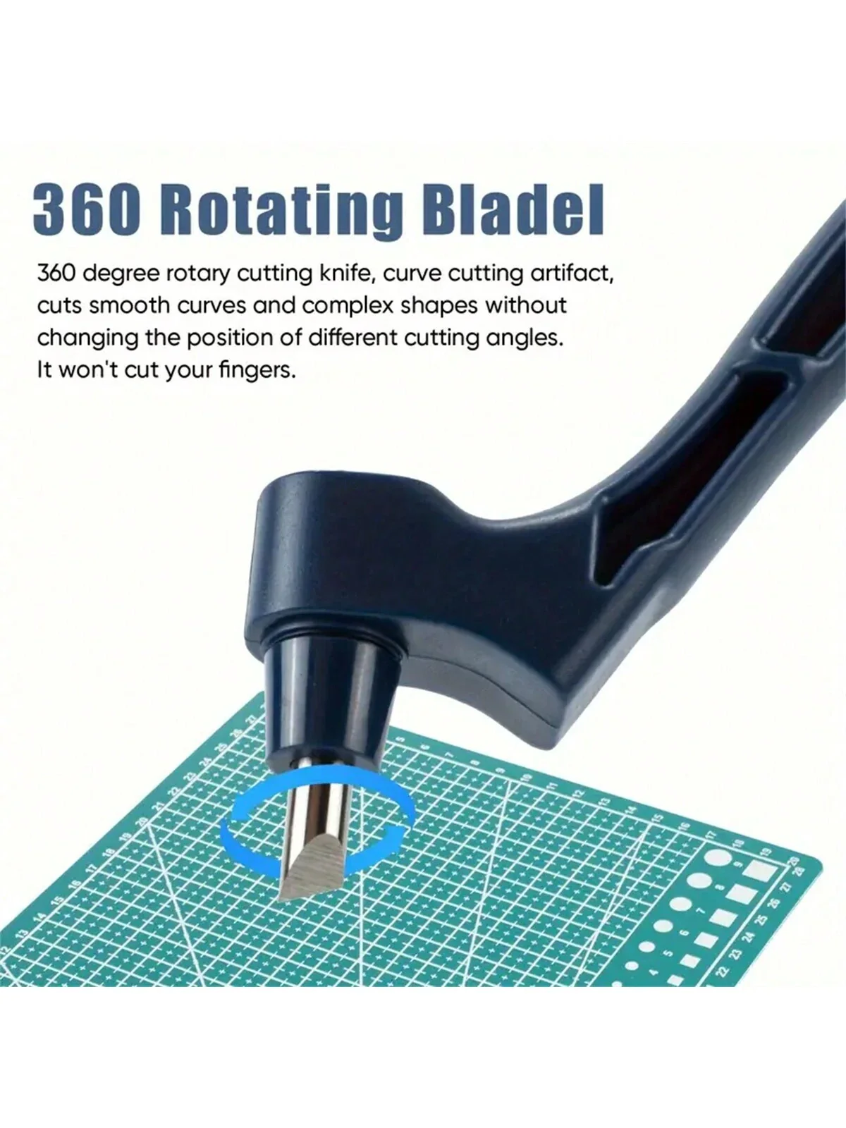 360° Rotating Craft Knife with Triangle Ruler - Precision Cutting Tool for Paper Crafts, Stencils & Vinyl - Image 5
