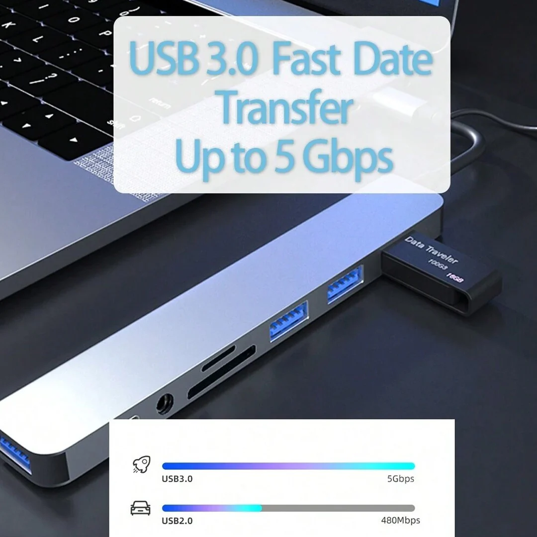 8-in-1 USB-C Hub: Expand Device Connectivity, Compatible with Various Devices - Image 4