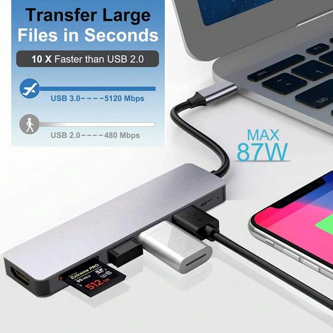 8-in-1 USB-C Hub: Expand Device Connectivity, Compatible with Various Devices - Image 7