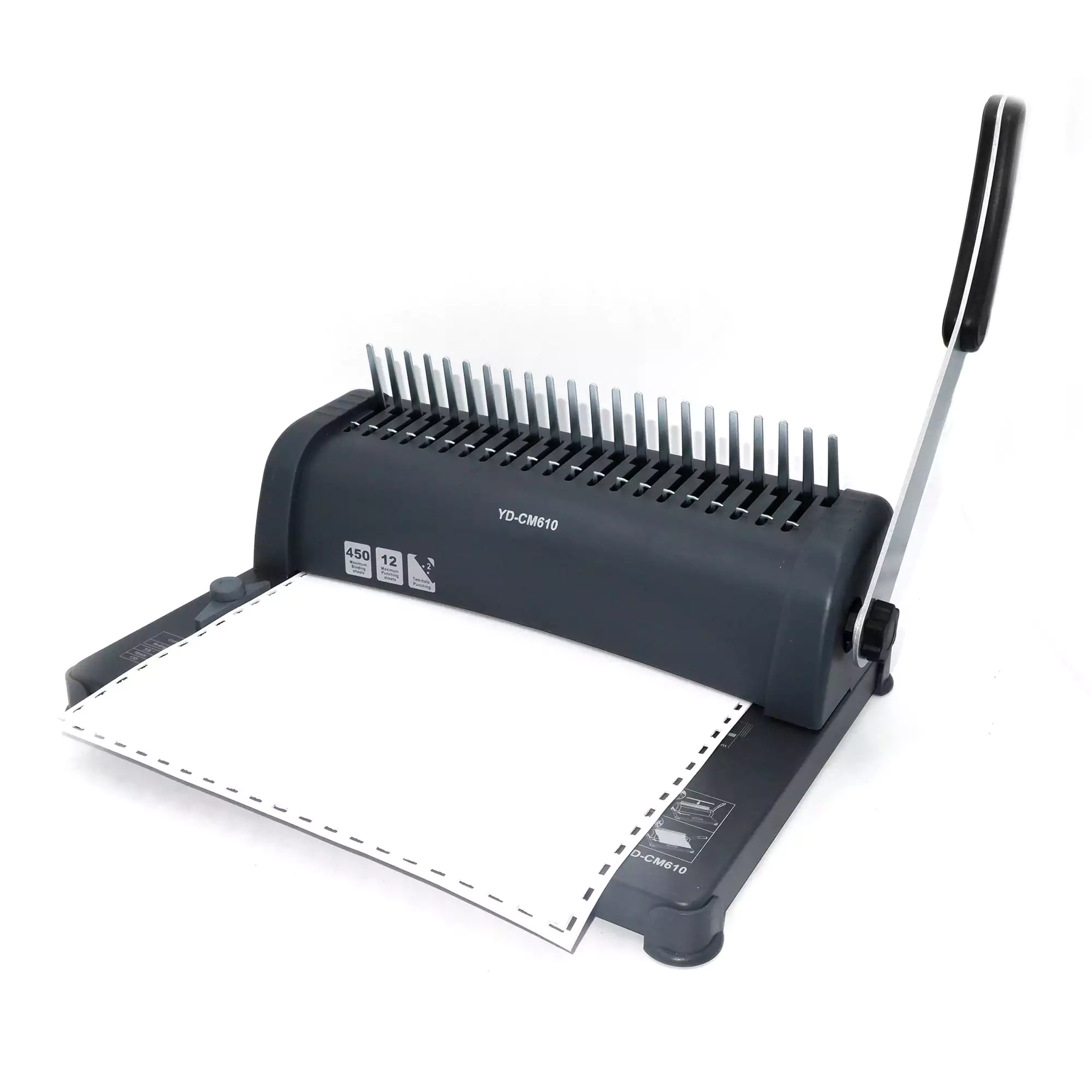 A4 Comb Binding Machine - Black / YD-CM610 - Image 3