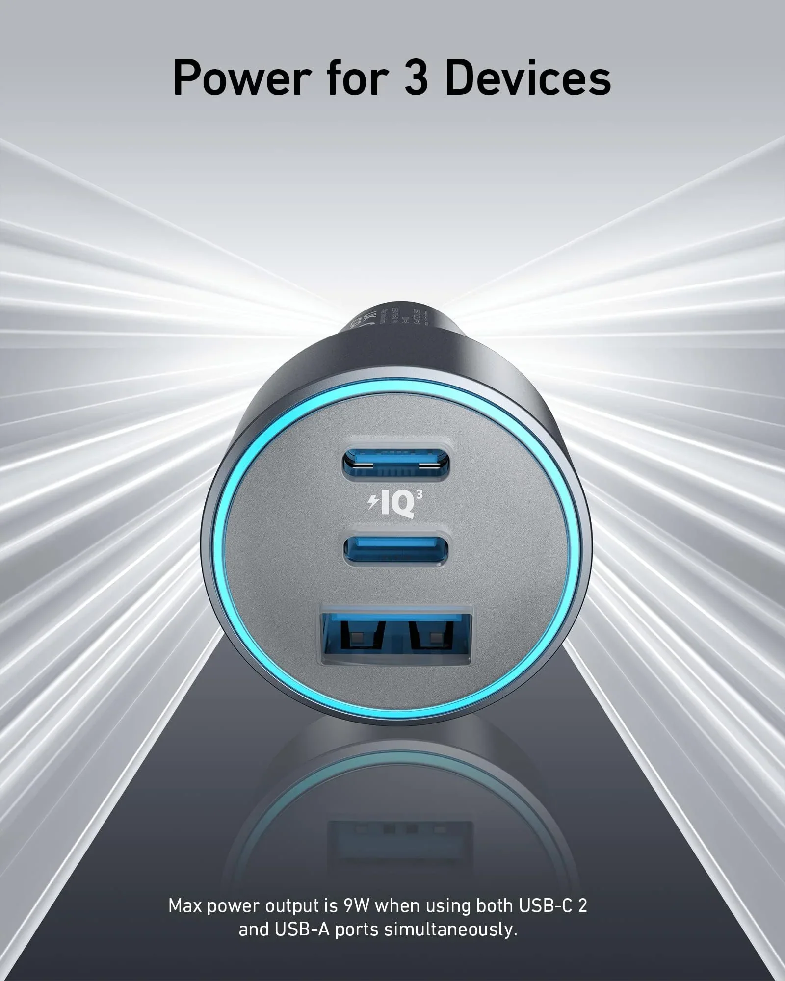 Anker 535 Car Charger 67W 3-Port Fast Car Charger with Dual USB-C PD & USB-A – Black - Image 2