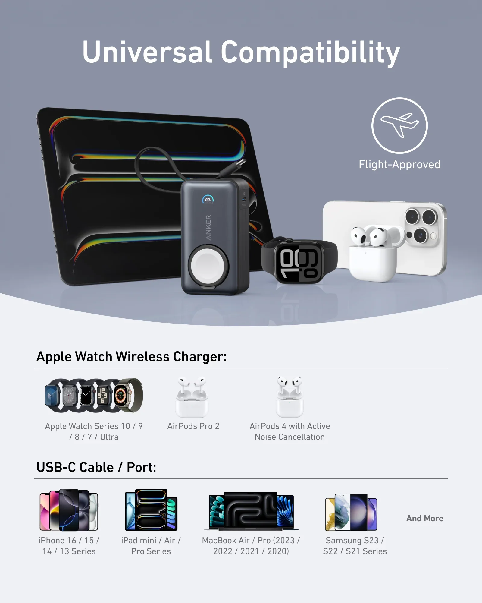 Anker MagGo Power Bank 10,000mAh 35W with Certified Apple Watch Charger & Built-In USB-C Cable – Black - Image 6