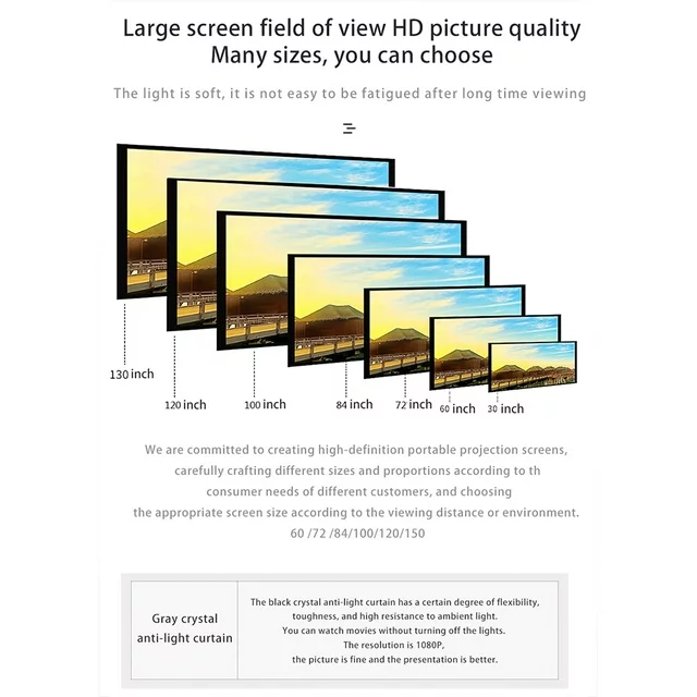 Anti-Light Portable Projector Screen – 16:9 / 100 inches - Image 5