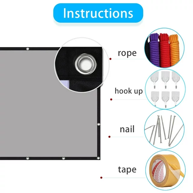 Anti-Light Portable Projector Screen – 16:9 / 84 inch - Image 6