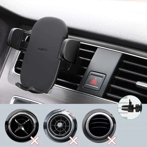 Aukey 360-Degree Flexible Car Air Vent Phone Holder Car Mount – Black - Image 7