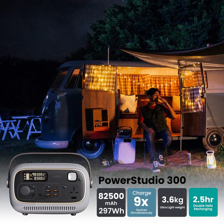 Aukey Power Studio 300 Portable Power Station 1297Wh 400W – Grey - Image 3