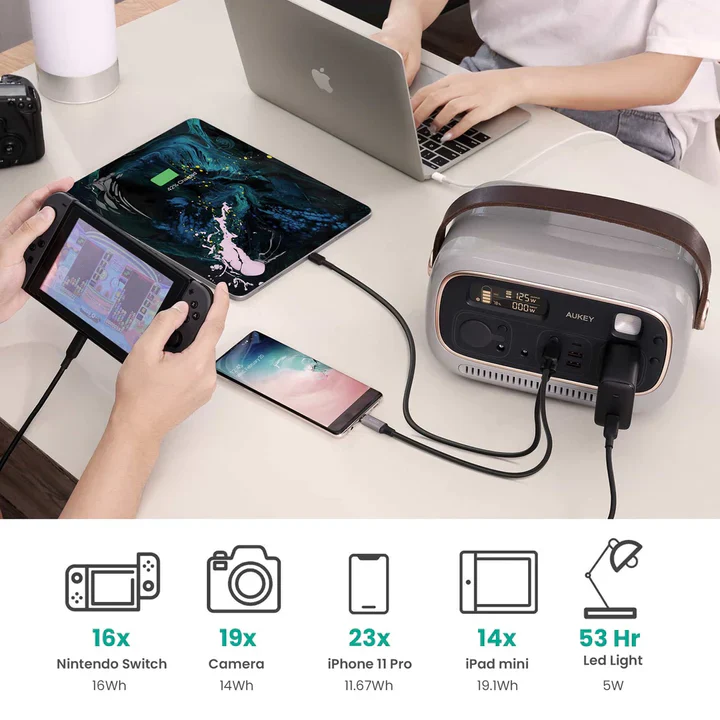 Aukey Power Studio 300 Portable Power Station 1297Wh 400W – Grey - Image 5