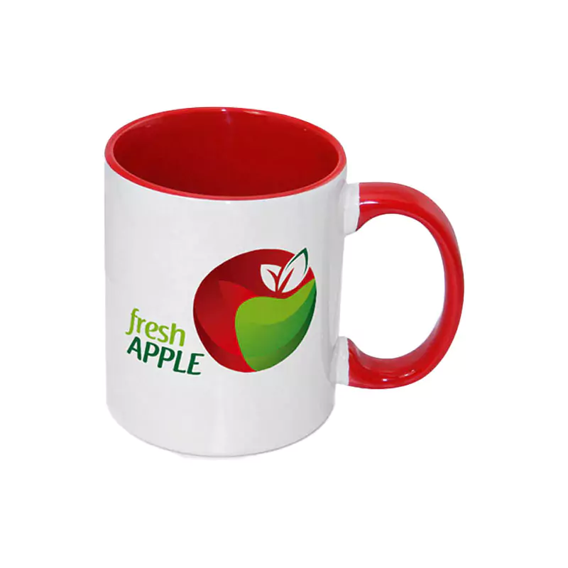 BestSub 11oz Inner/Handle Color Sublimation Mug - Red - Image 2