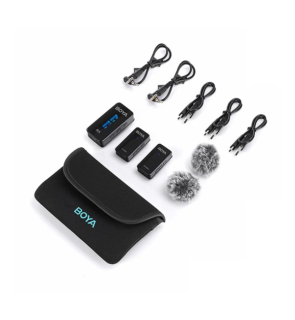BOYA 2.4GHz smallest Wireless Microphone (2Transmitters+1Receiver) – Black - Image 4