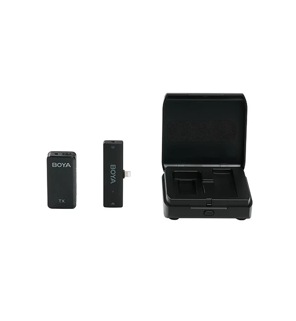 BOYA 2.4GHz Wireless Microphone for Mobile Devices (1 Transmitter + 1 Receiver with Lightning Jack) – Black