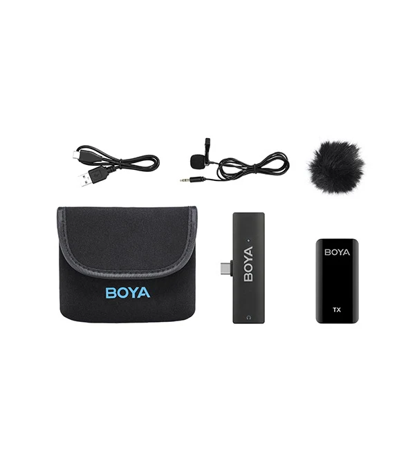 BOYA 2.4GHz Wireless Microphone Kit for Mobile Devices (1 Transmitter + 1 Receiver with Type-C Jack) – Black - Image 6