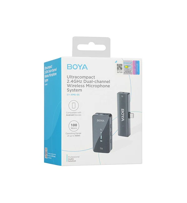BOYA 2.4GHz Wireless Microphone Kit for Mobile Devices (1 Transmitter + 1 Receiver with Type-C Jack) – Black - Image 7