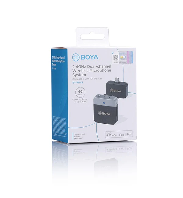 BOYA 2.4Ghz Wireless Microphone with Ear-Return Monitoring function – Black - Image 4