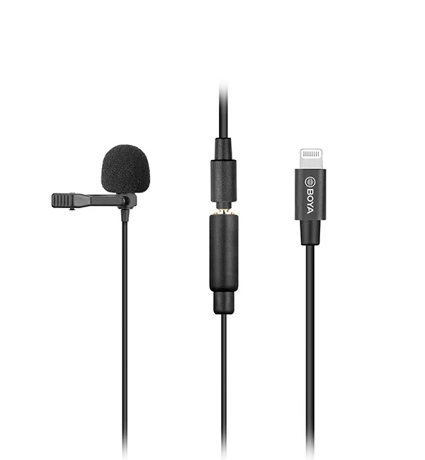 BOYA Clip-On Digital Lavalier Microphone for iOS/Mac/Windows – Black