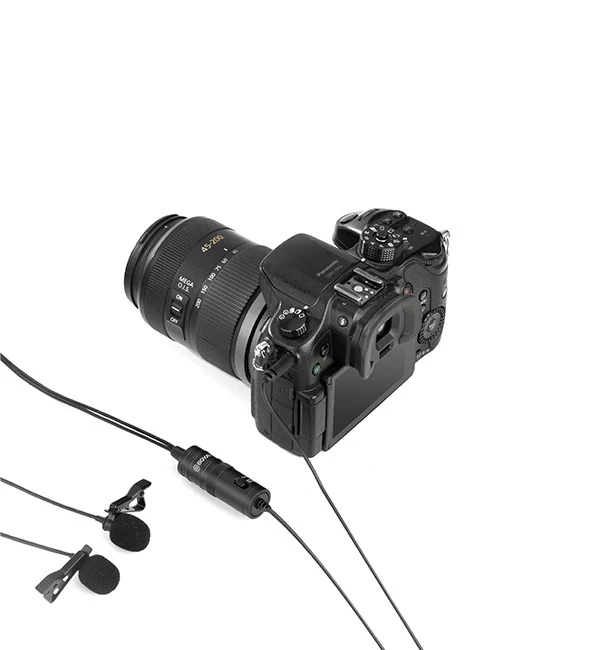 BOYA Dual-Mic Lavalier Microphone for Smartphones and DSLRs – Black - Image 4