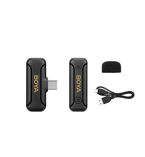 BOYA Smallest 2.4Ghz Wireless Microphone for Type-C device( 1TX+1RX ) -Black - Image 3