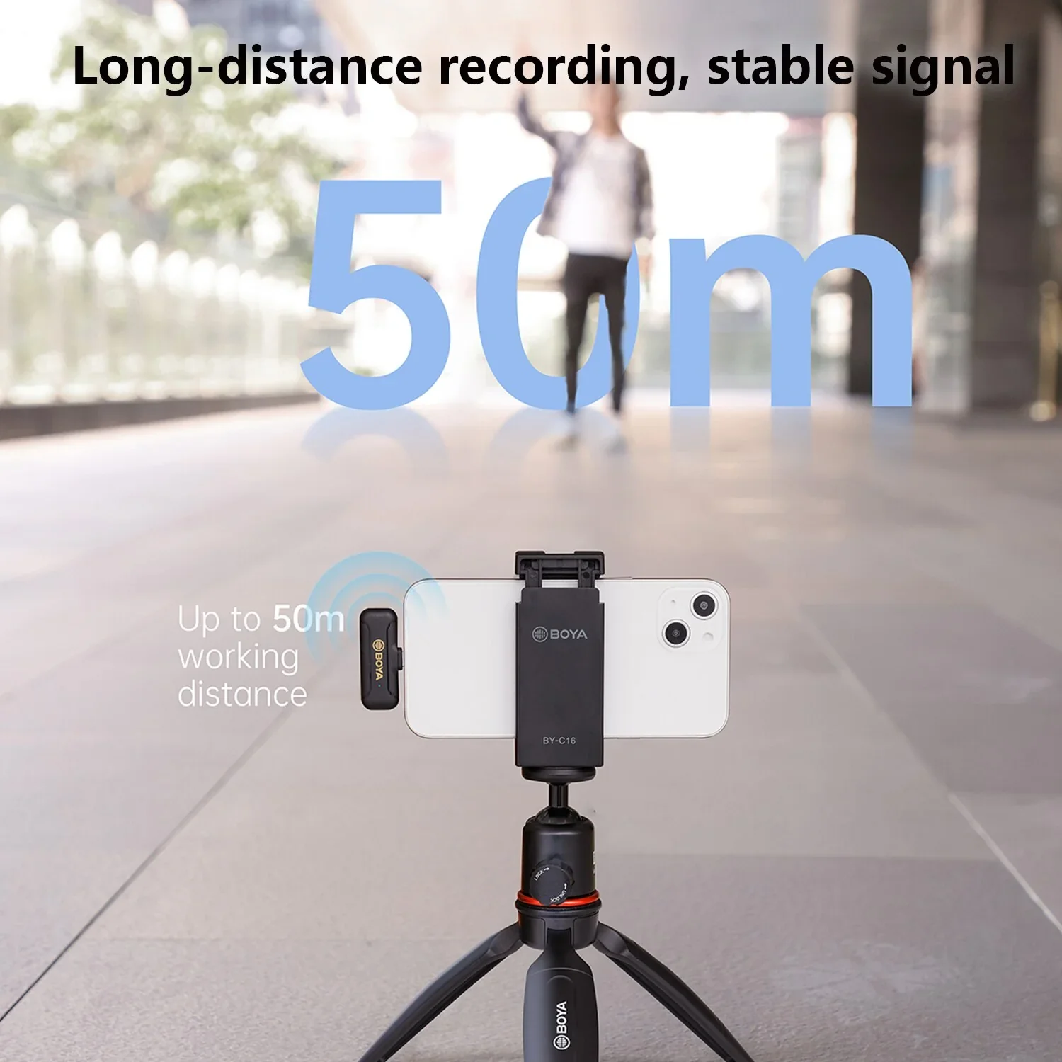 BOYA Smallest 2.4Ghz Wireless Microphone for Type-C device( 1TX+1RX ) -Black - Image 6