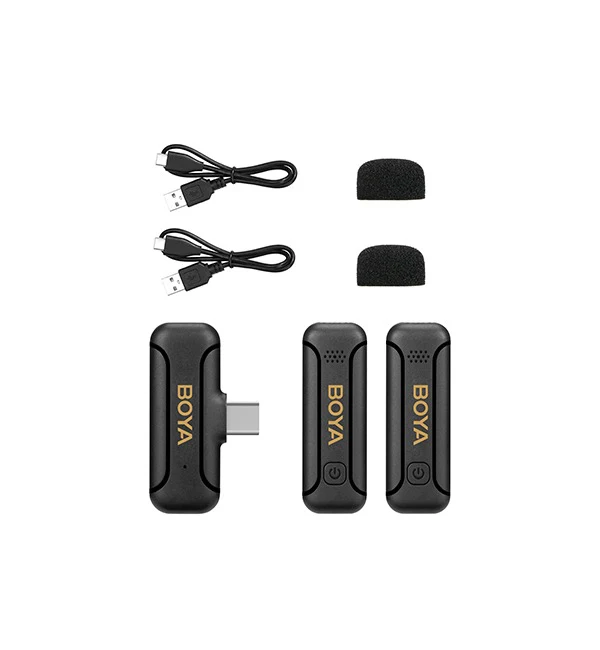 BOYA Smallest 2.4Ghz Wireless Microphone for Type-C device( 2TX+1RX ) – Black - Image 3