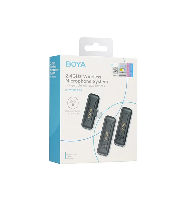 BOYA Smallest 2.4Ghz Wireless Microphone for Type-C device( 2TX+1RX ) – Black - Image 4