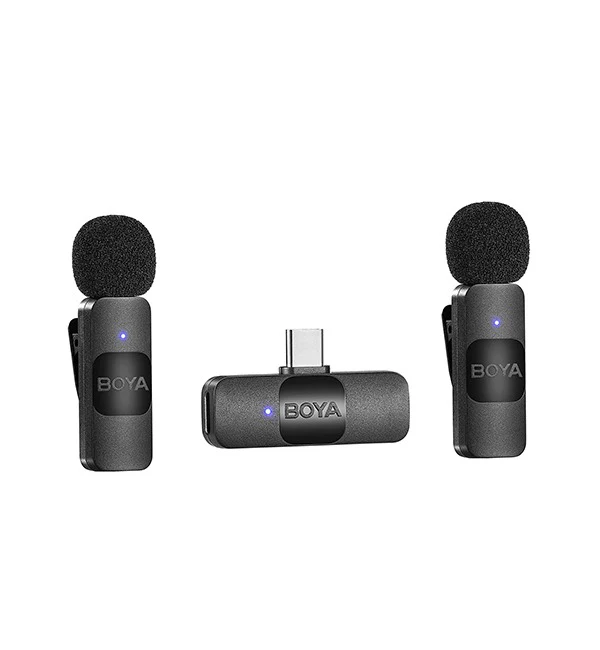BOYA Smallest 2.4Ghz Wireless Microphone for Type-C device( 2TX+1RX ) – Black - Image 2