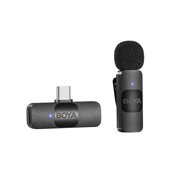 BOYA Smallest 2.4Ghz Wireless Microphone for Type-C device(1TX+1RX) – Black - Image 2