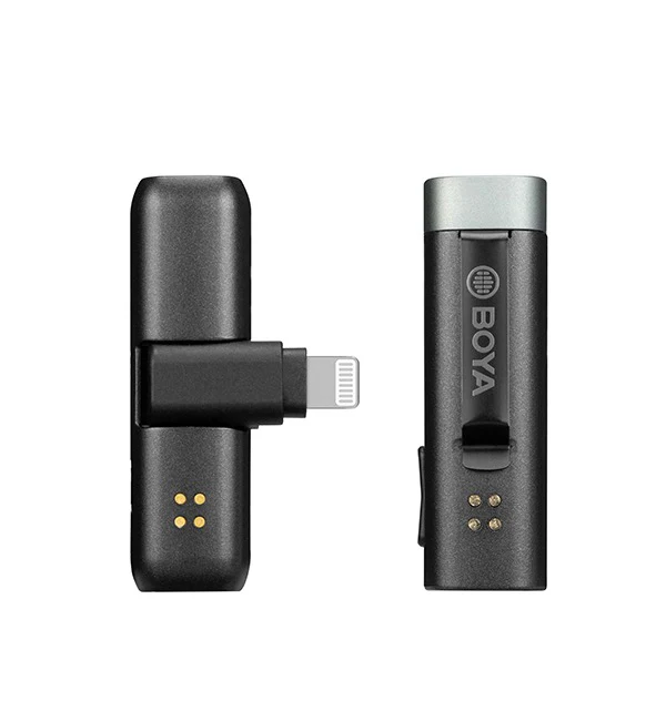 BOYA Smallest Wireless Microphone with TRS, TRRS, and Lightning Connector – Black - Image 2