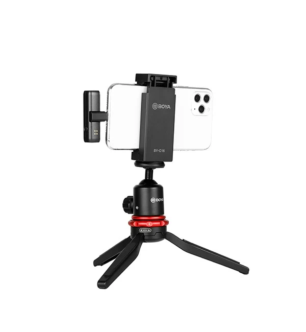 BOYA Smallest Wireless Microphone with TRS, TRRS, and Lightning Connector – Black - Image 4