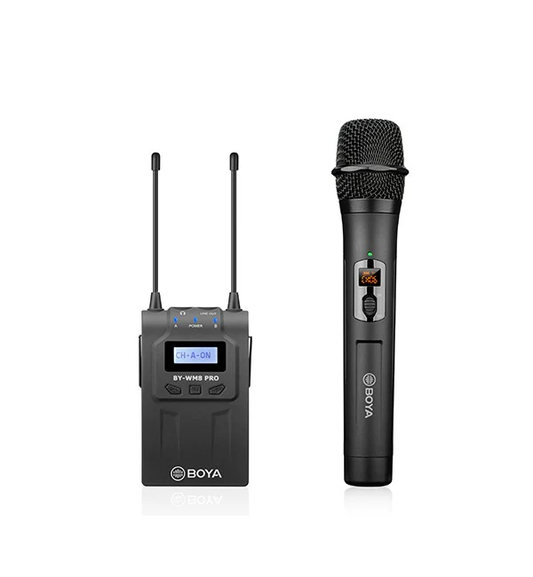 BOYA UHF Wireless Microphone System (1 Receiver, 1 Handheld Microphone) – Black