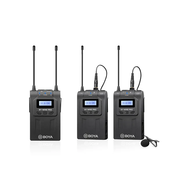 BOYA UHF Wireless Microphone System (1 Receiver, 2 Transmitters) – Black
