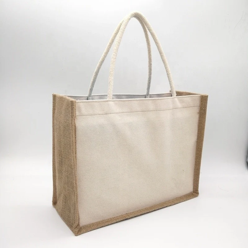 Canvas Jute Bags – 32.5cm x 42cm / White or Black - Image 2