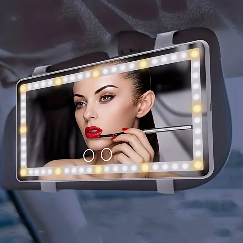 Car Makeup Mirror with Sun Visor and Fill Light for Beauty On-the-Go - Image 2