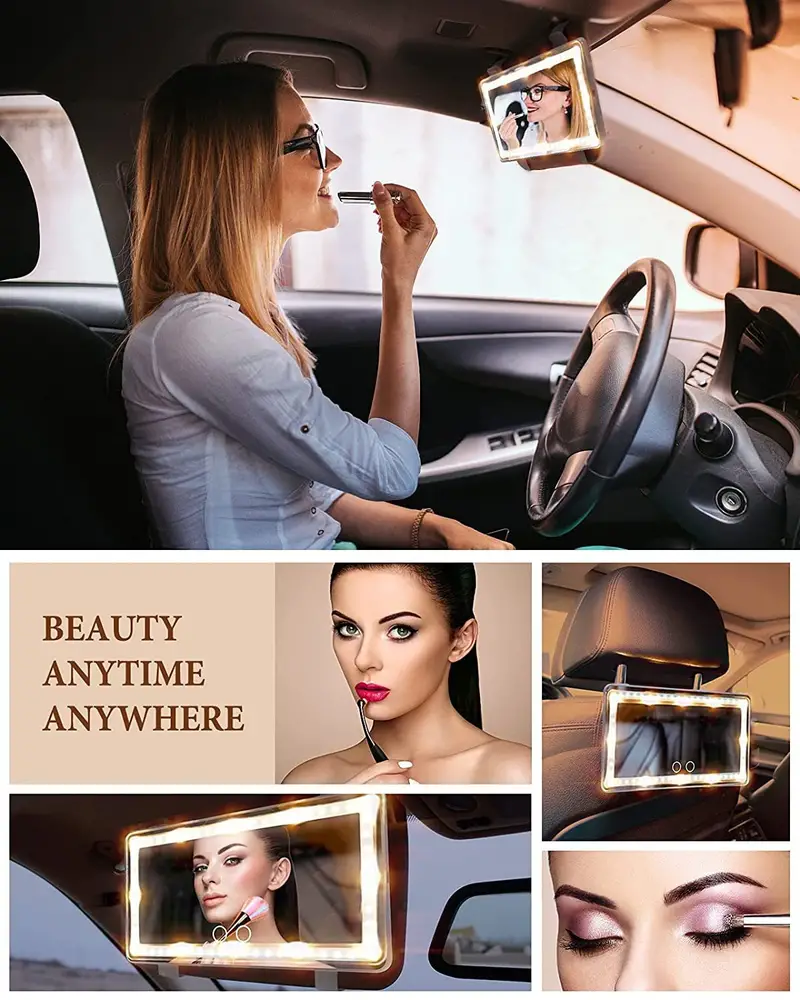 Car Makeup Mirror with Sun Visor and Fill Light for Beauty On-the-Go - Image 8
