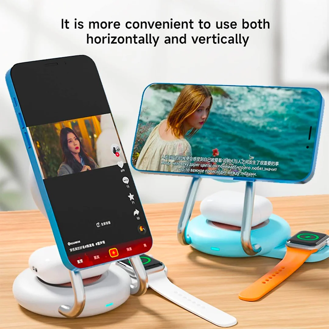 ChargeHub Pro 3-in-1 Wireless Qi Charging Station for iPhone, Apple Watch, AirPods, and Galaxy Phone – Magnetic Design, 15W Fast Charging - Image 3
