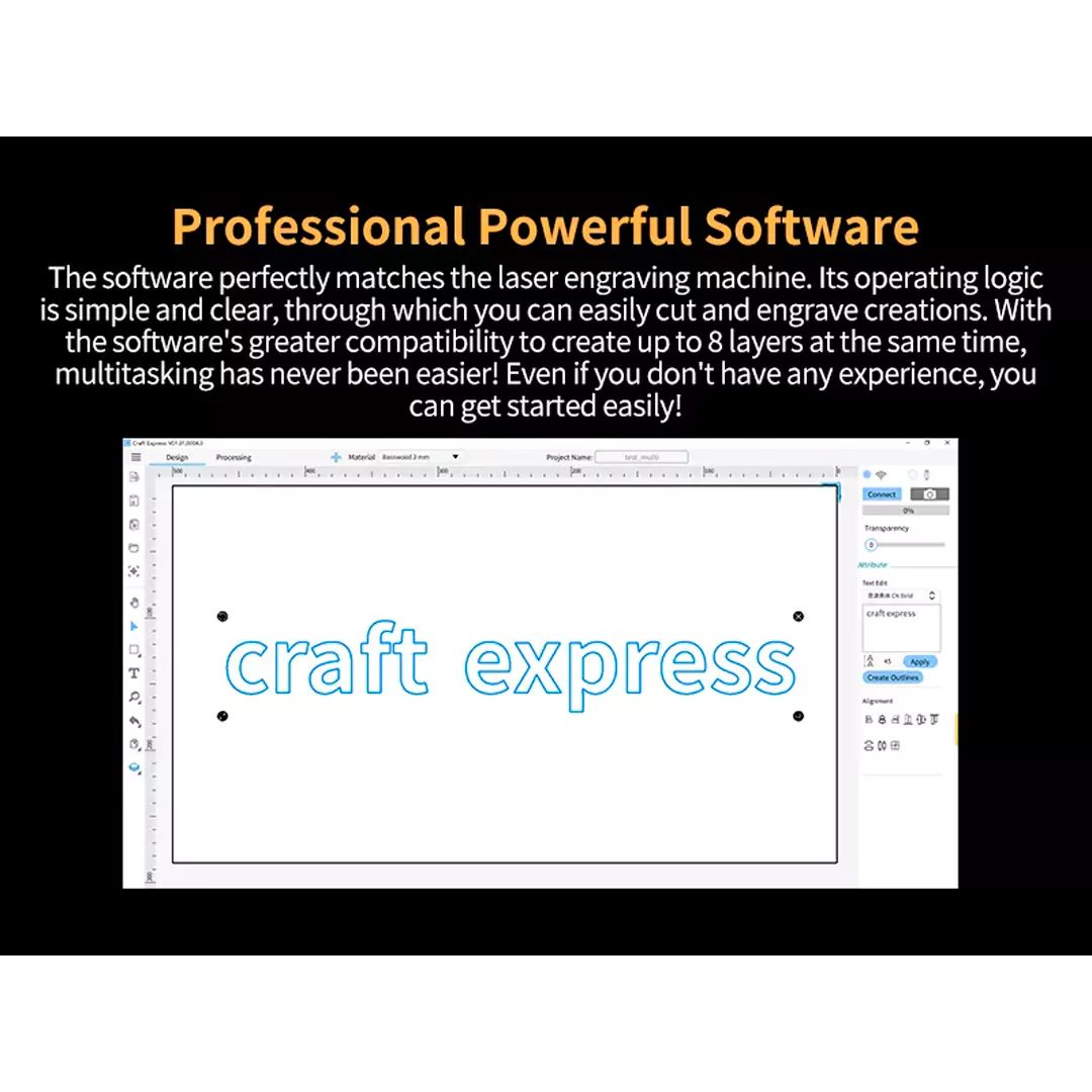 Craft Express ARC C1 50W CO2 Laser Engraving & Cutting Machine - Image 2
