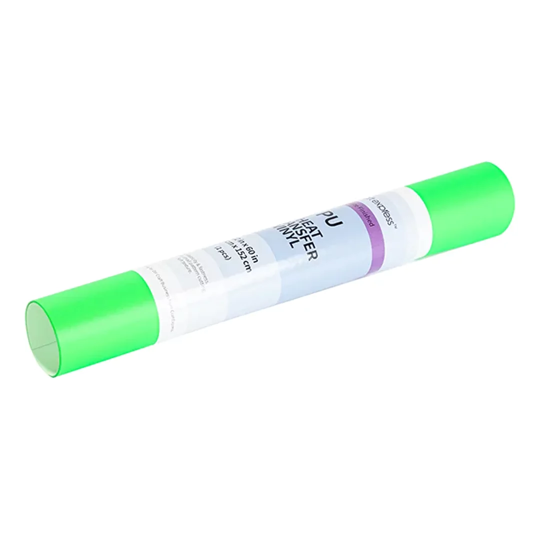 Craft Express Iron-On Heat Transfer Glossy Vinyl - 30.48 x 152.4cm / Neon Green - Image 2