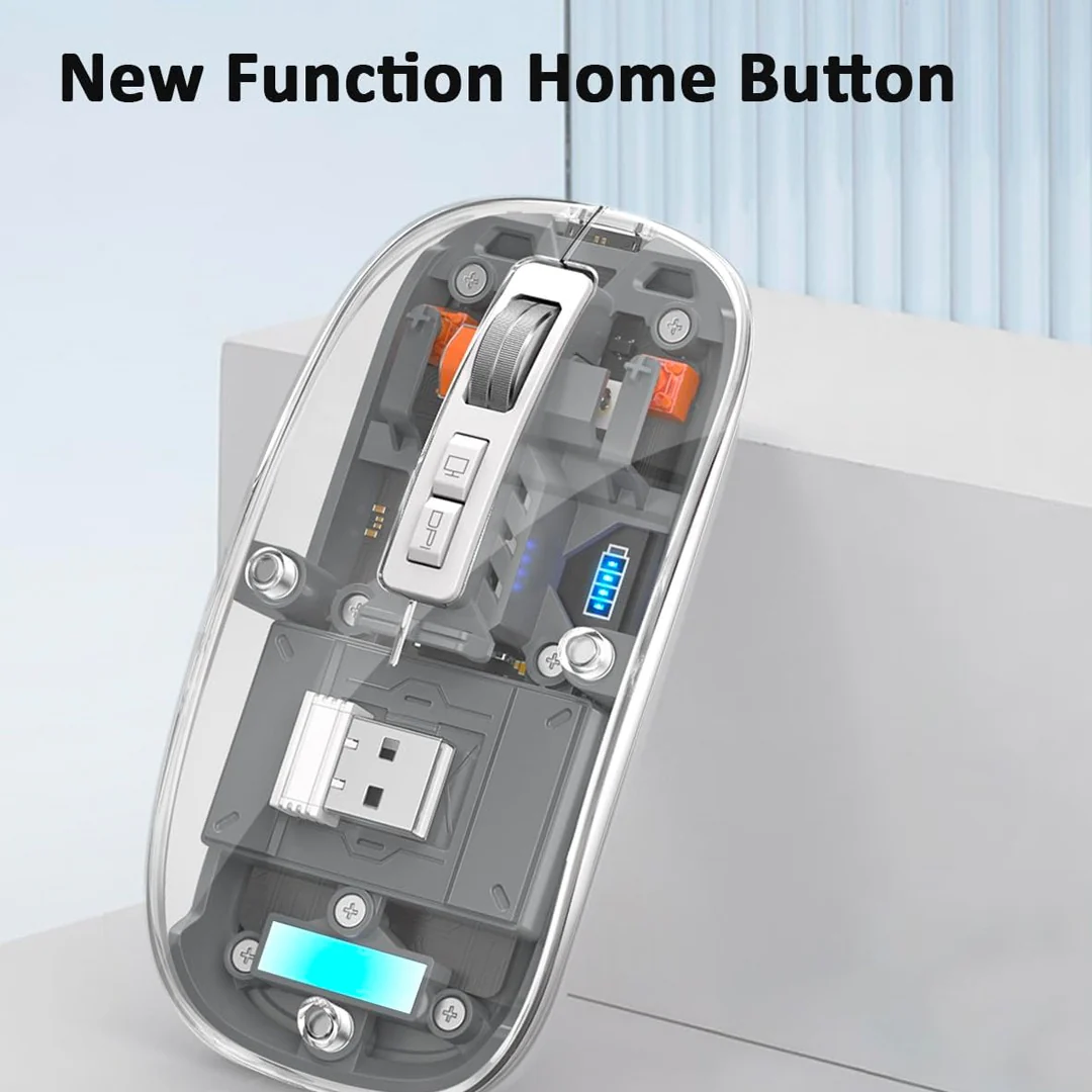 Crystal Wireless Mouse with Removable Cover – Compatible with iOS/Android/Windows - Image 2