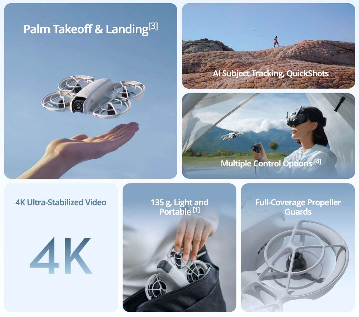 DJI Neo Drone 4K UHD Camera - 12MP / WiFi / 2880p Full HD - Gray - Image 4
