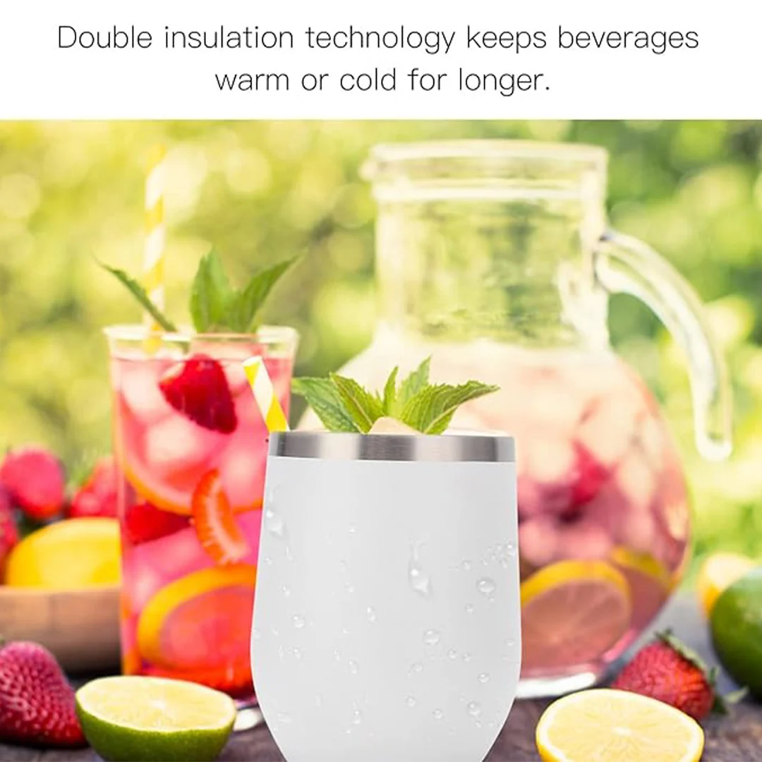 Double Wall Stainless Steel Tumbler Insulated Eggshell Cup with Lid – 12oz / Sublimation Printing / Printing not Included - Image 7