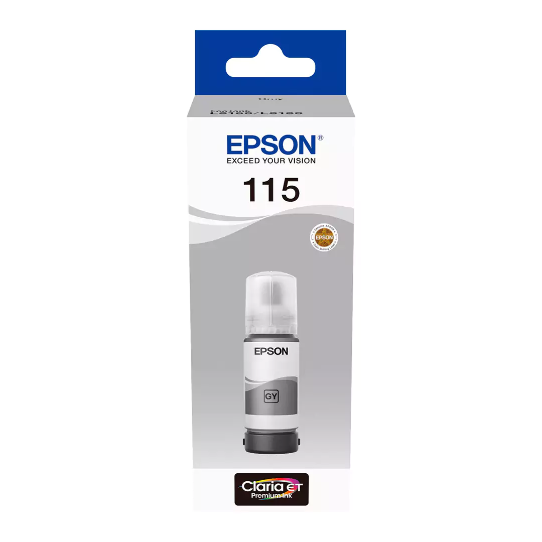 Epson 115 EcoTank Grey Ink Bottle - 70ml/ Print up to 2.3K Pages