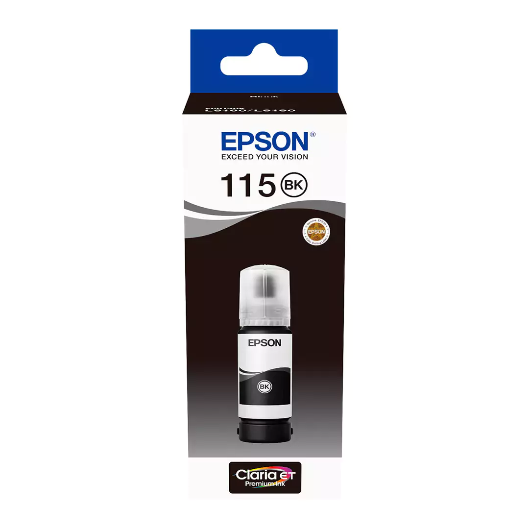 Epson 115 EcoTank Black Ink Bottle - 70ml/ Print up to 6.2K Pages