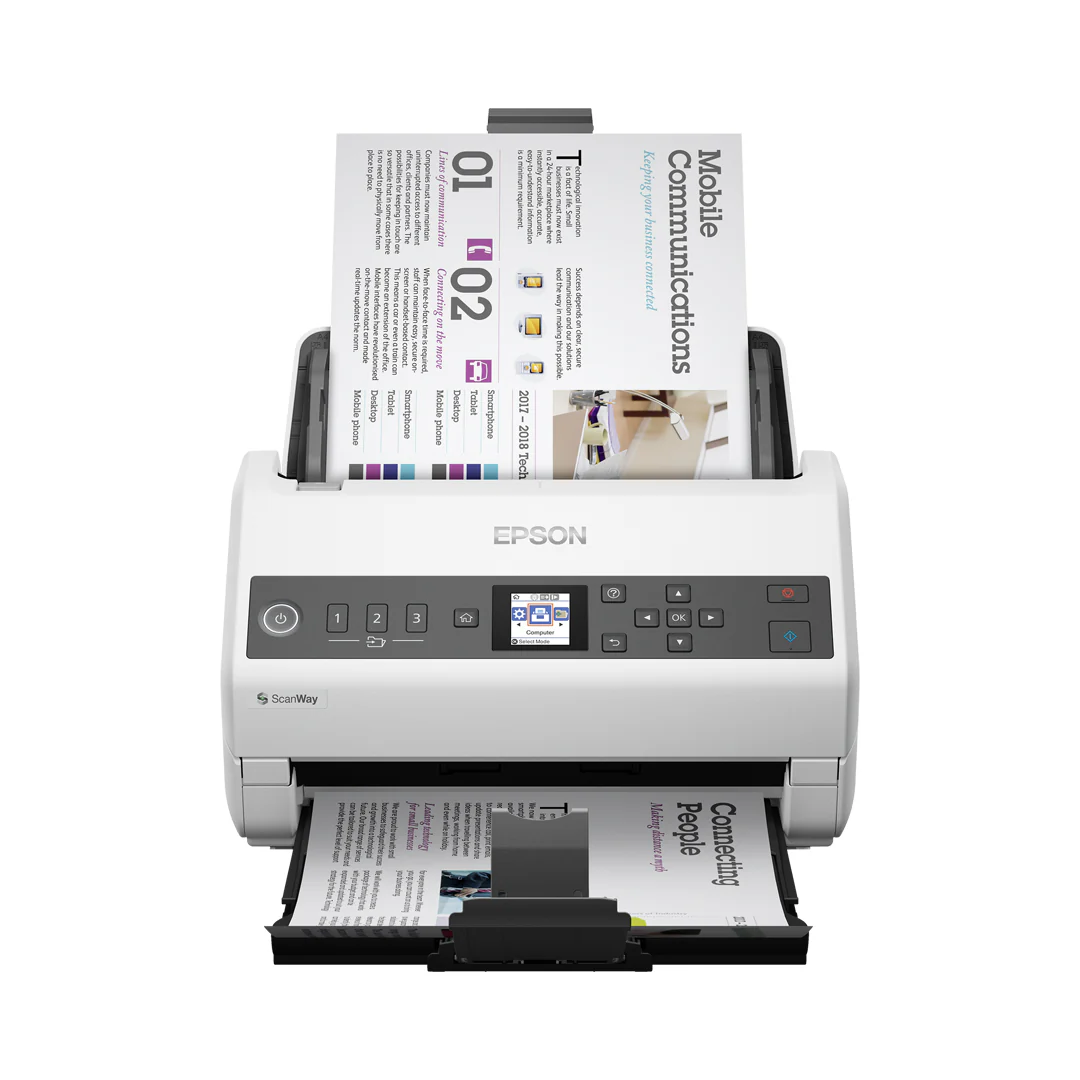 Epson WorkForce DS-730N SheetFed Network Scanner, 600Dpi Resolution, Simplex Scan Speed 80 ppm, 4500 Sheets Daily Duty Cycle, USB 3.0 & Ethernet Connectivity, White | B11B259401BB