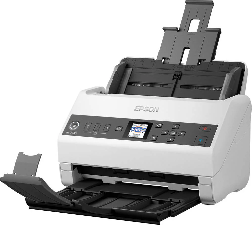 Epson WorkForce DS-730N SheetFed Network Scanner, 600Dpi Resolution, Simplex Scan Speed 80 ppm, 4500 Sheets Daily Duty Cycle, USB 3.0 & Ethernet Connectivity, White | B11B259401BB - Image 2