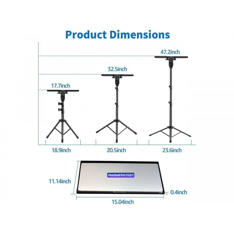 Foldable & Adjustable Tripod Stand for Laptop/Projector - Image 2