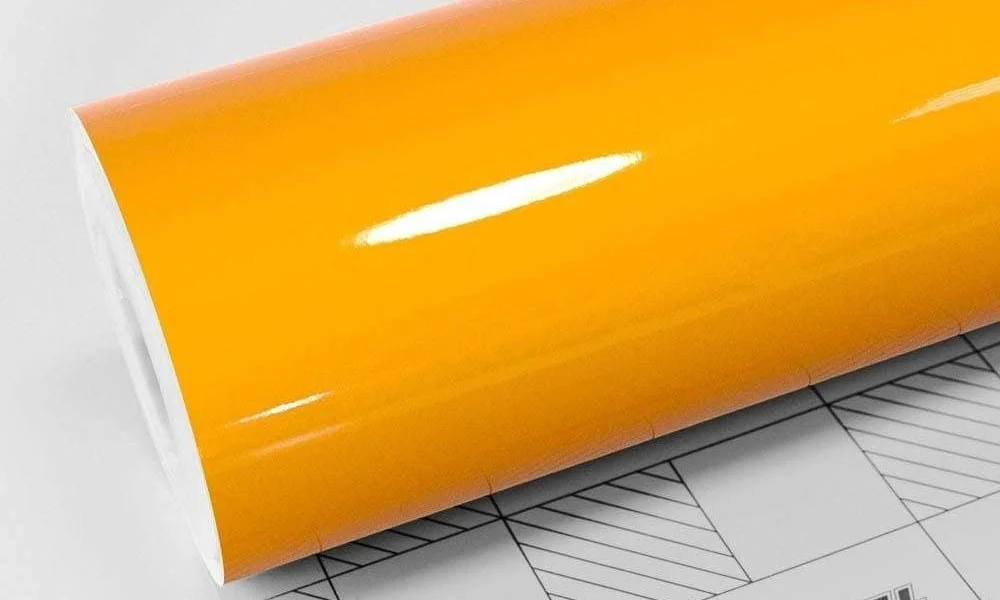 Golden Yellow PU Flex PVC Heat Transfer  Vinyl Sticker Roll – 50cm x 1m - Image 3