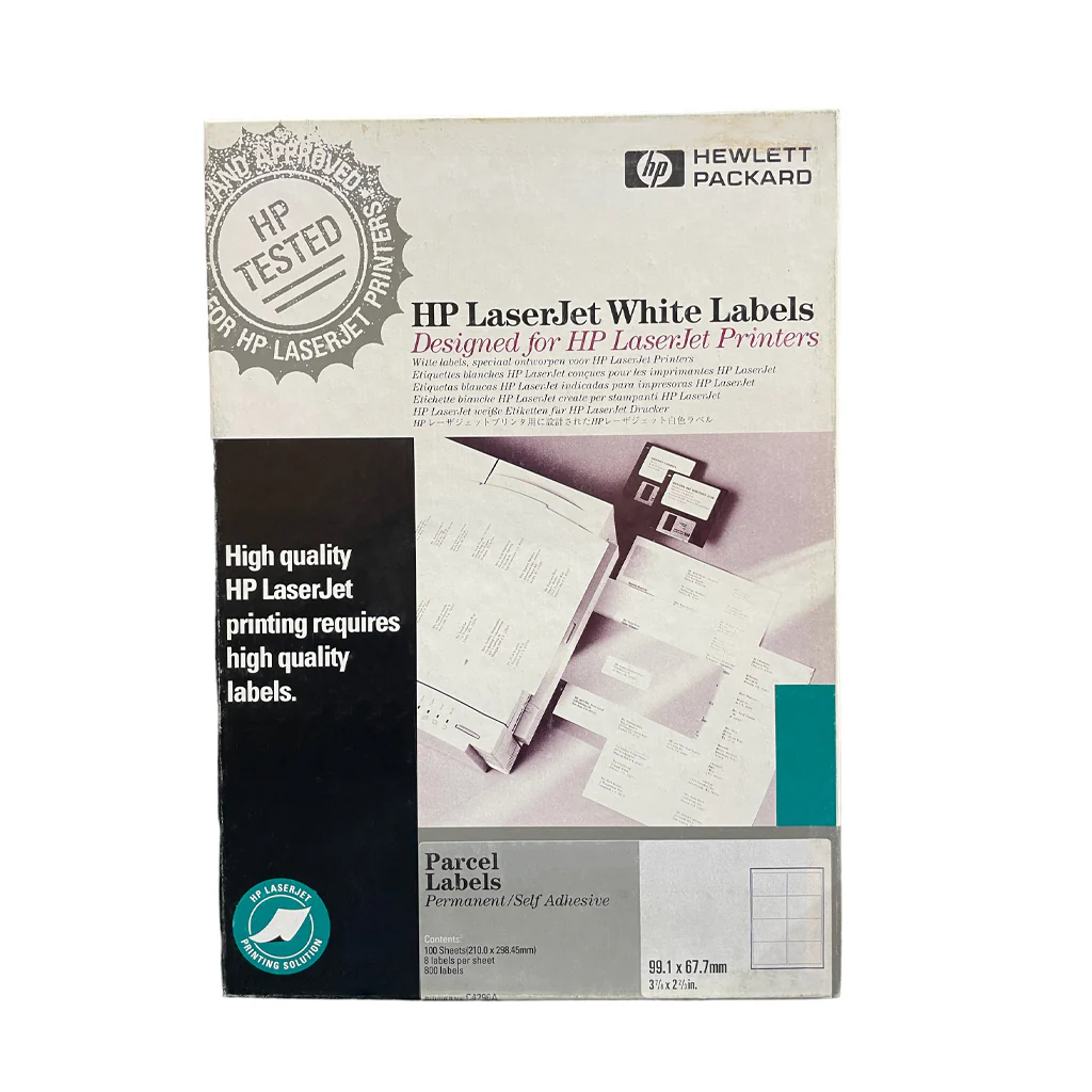 HP LaserJet White Labels – A4 / 800 White Labels / 100 Sheets