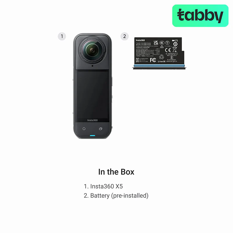 Insta360 X5 Standard Bundle 8K 360° Action Camera – Midnight Black