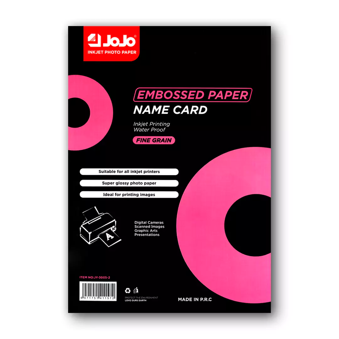 JoJo Fine Grain Matte Embossed Double-Sided Name Card Paper - A4 / 300GSM / 50 Sheets / Waterproof Inkjet Printing / JY-3003-2 - Image 2
