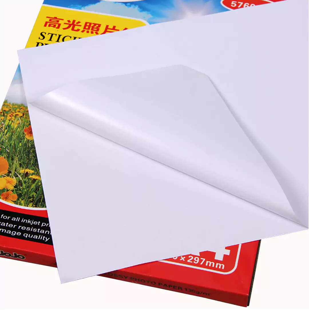 JoJo High-Gloss Adhesive Photo Paper A4 / 135g / 50 Sheets / Waterproof Inkjet Label Paper - Image 3
