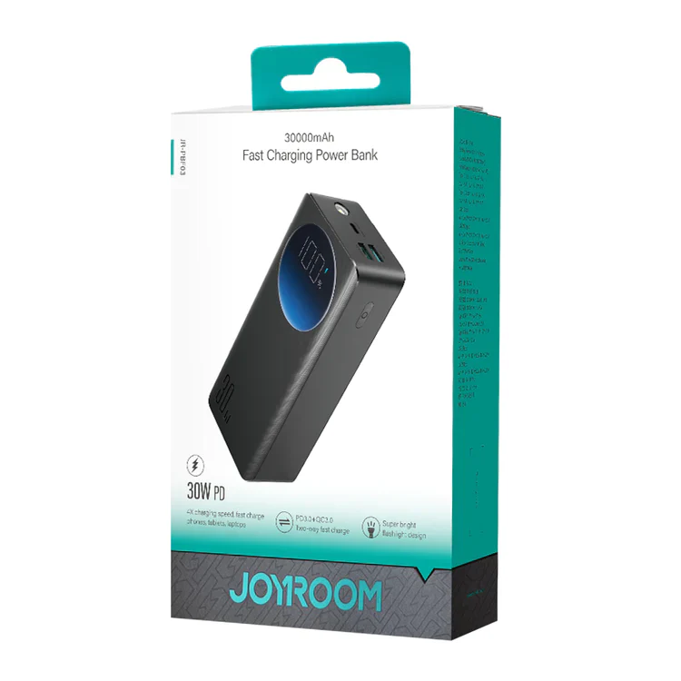 Joyroom JR-PBF03 LCD Screen Power Bank with Light – 30000mAh / 30W / Black - Image 16