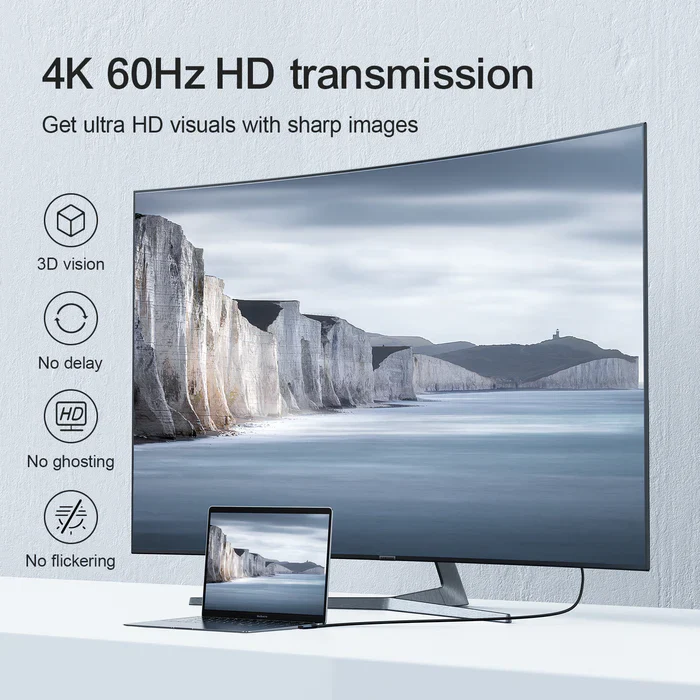 Joyroom SY-20C1 Type-C to HDMI 4K Cable – 2m / Grey - Image 7